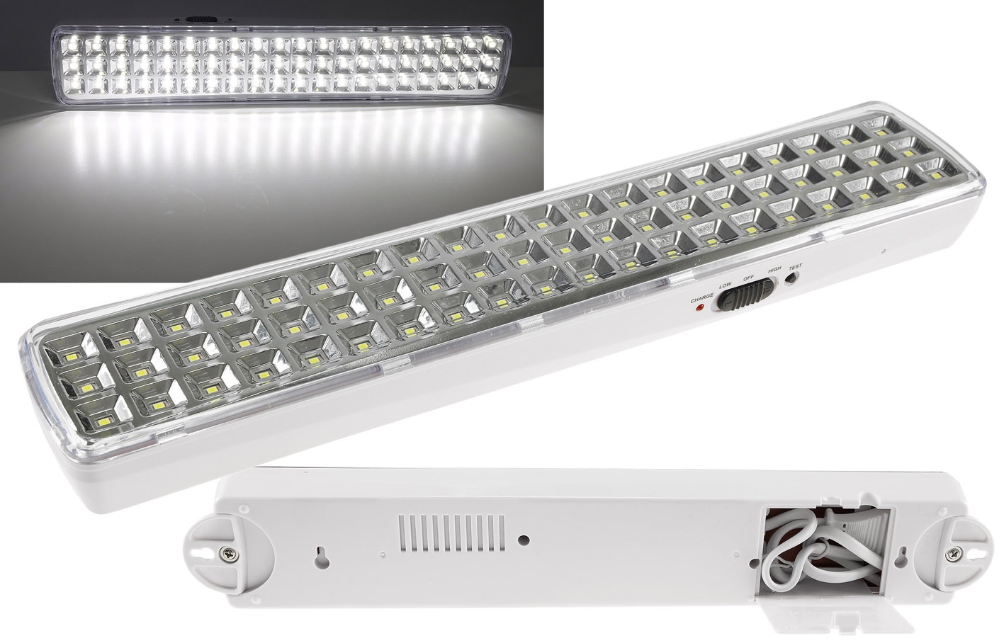 LED Notleuchte CTNL-60 SMD 365x70x37mm Lithium Akku 3,7V/2200mAh