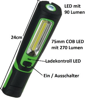LED Stableuchte mit Akku "FlexiLED 300"