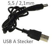 Anschlusskabel USB auf Hohlstecker, 1m