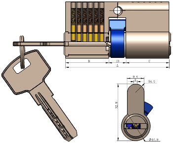 Schließzylinder 70mm (40+30mm)