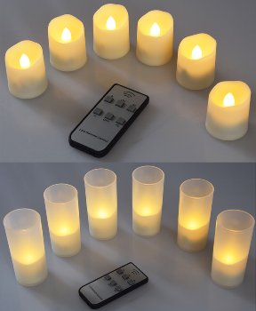 LED Kerzen mit IR-Fernbedienung, 6er-Set