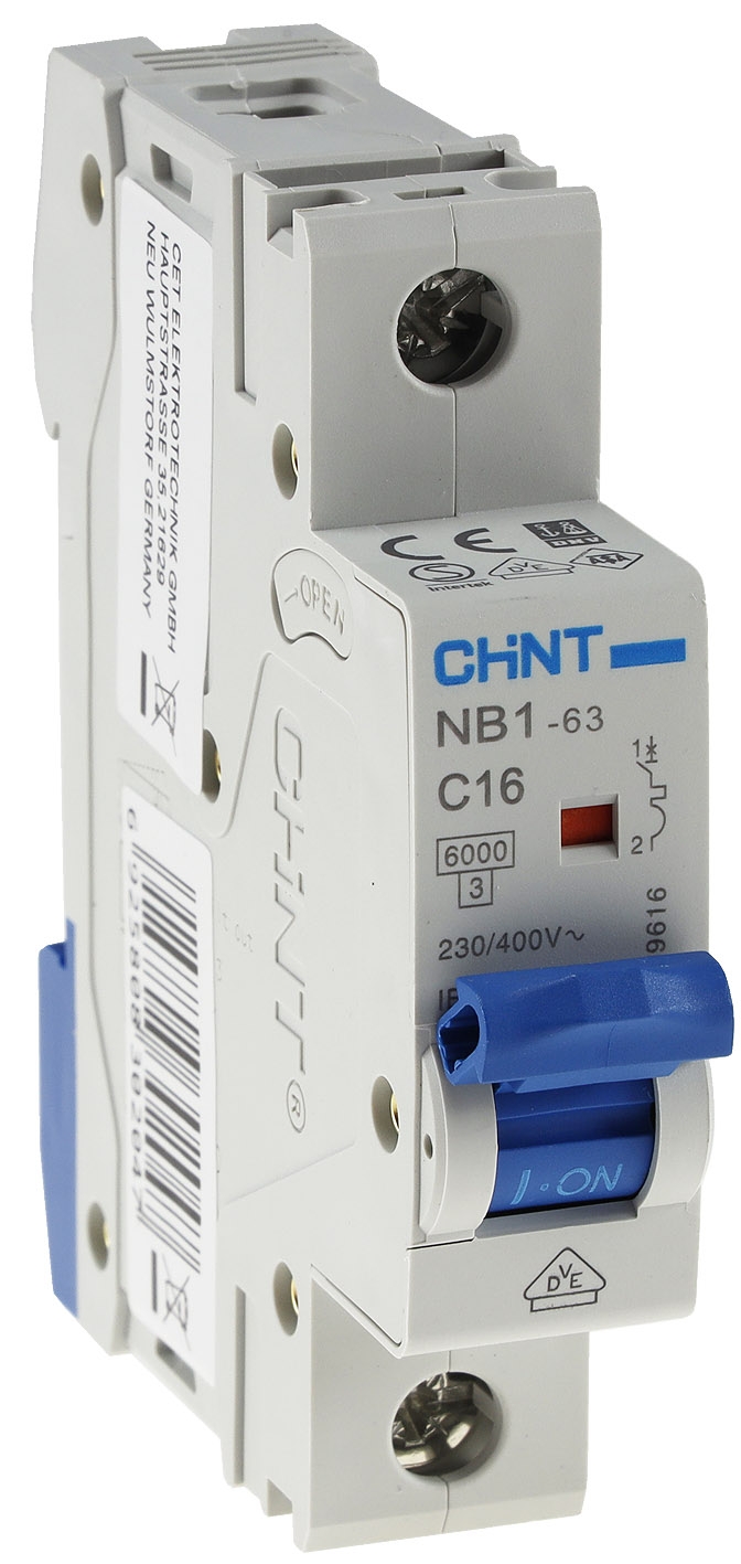 Leitungsschalter/Sicherungsautomat C16 16A, 1-polig für DIN Trägerschiene -  »